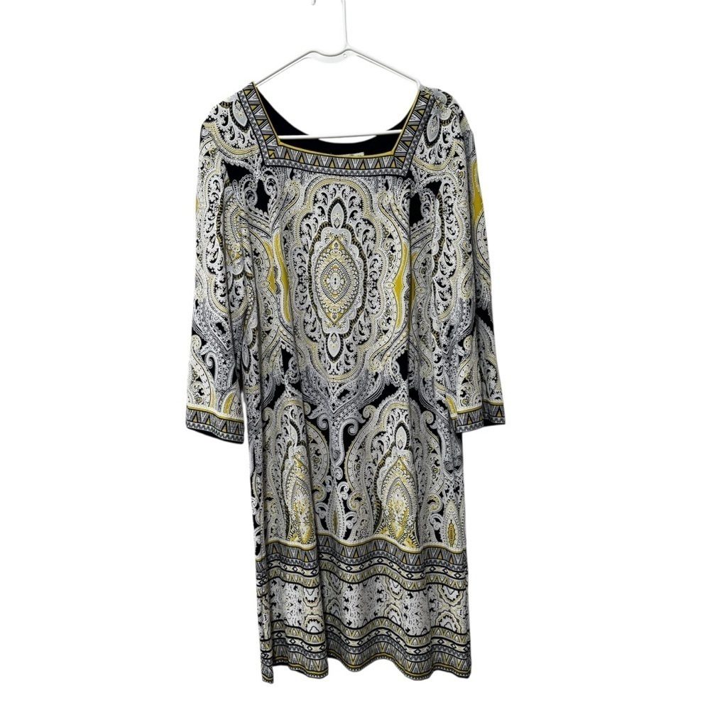 Sandra Darren multicolored paisley textured dress XL